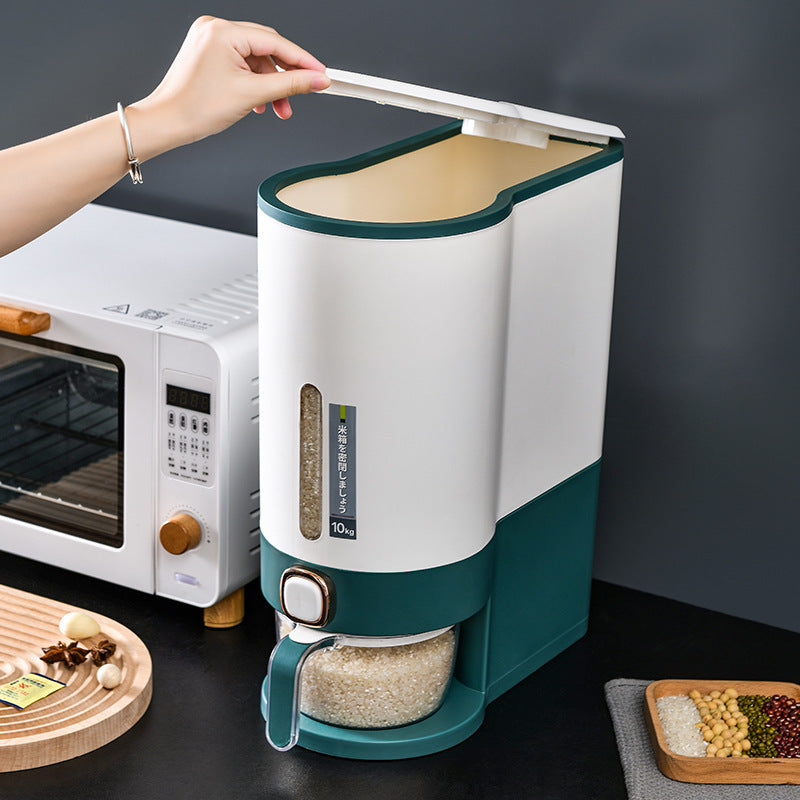 Automatic rice insect proof moisture-proof sealed household food grade large capacity press type metering rice storage bucket