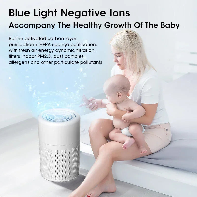 Breathe cleaner air with this compact negative ion air purifier. Removes smoke, formaldehyde, and odors—perfect for dorms, offices, or your bedroom.