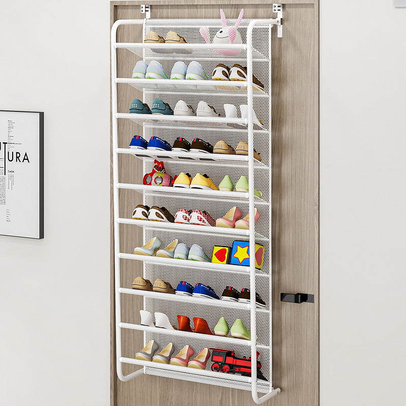 Home dustproof storage shoe cabinet, simple wall mounted space saving shoe rack behind dormitory door, multi-layer assembly shoe rack