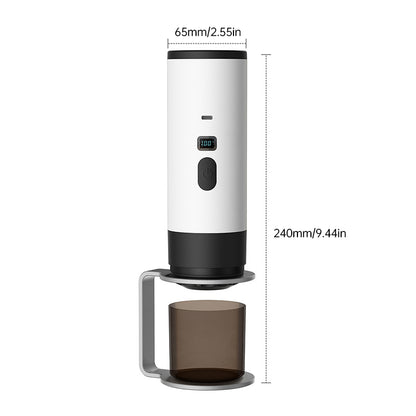 Portable Wireless 3-in-1 Espresso Maker, 7800mAh, Car/Home/Camping, Ground/Capsule Coffee.