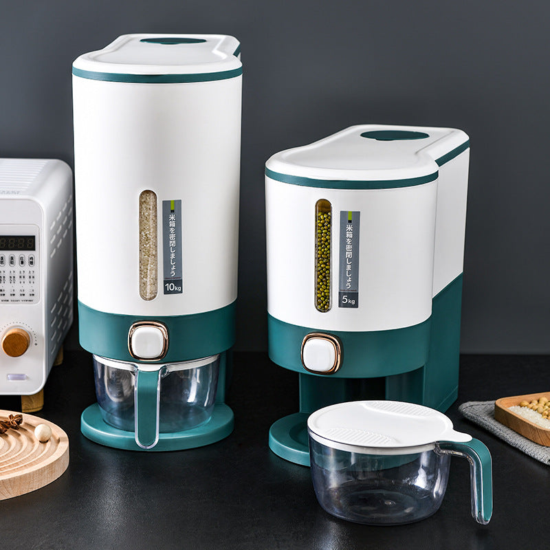Automatic rice insect proof moisture-proof sealed household food grade large capacity press type metering rice storage bucket