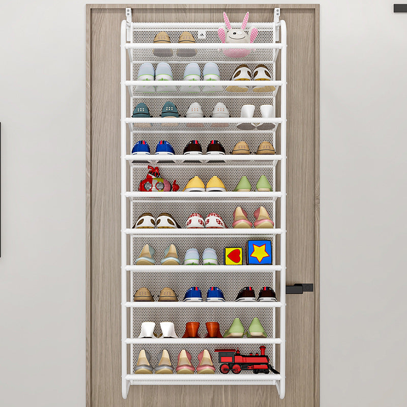 Home dustproof storage shoe cabinet, simple wall mounted space saving shoe rack behind dormitory door, multi-layer assembly shoe rack